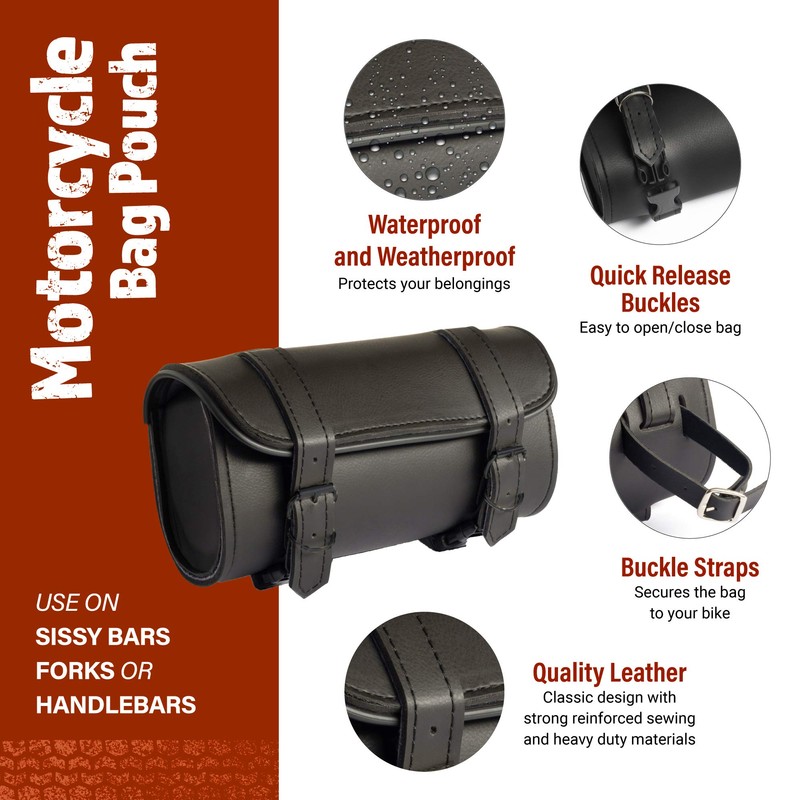 The Nekid Cow | Motorcycle Storage Bag Premium Synthetic Black