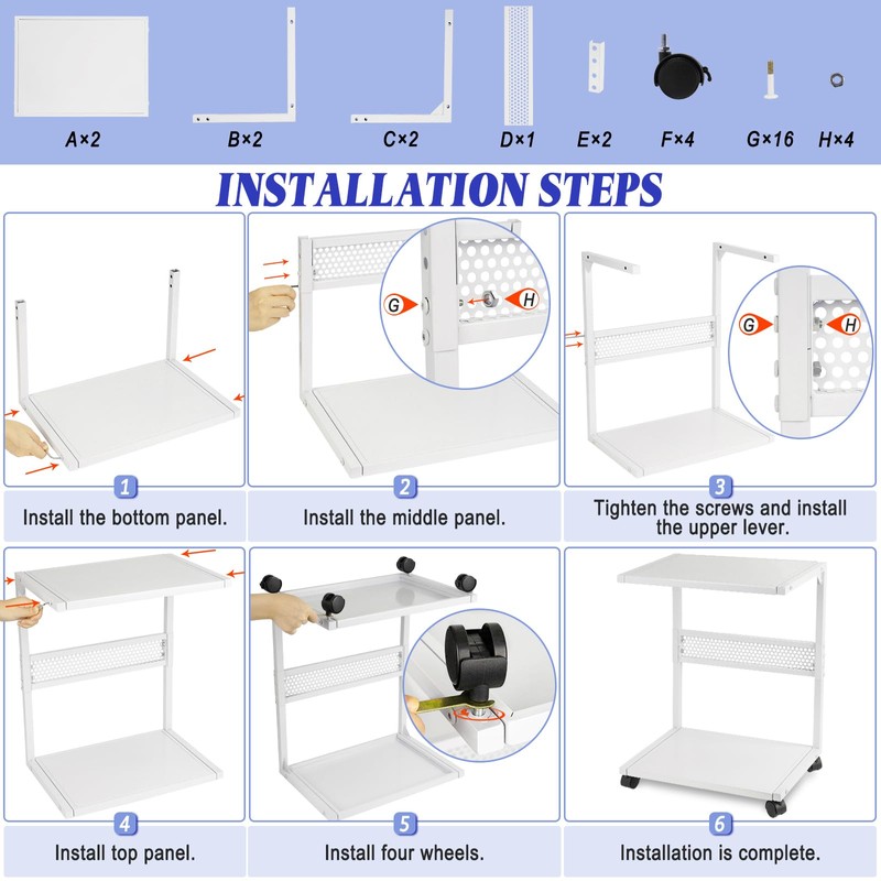 Bfttlity PC Stand Computer Tower Stand 2-Tier Metal CPU Holder