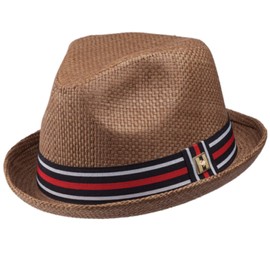 Peter Grimm Men's Standard Depp Natural Straw Fedora, Brown, XX-Large
