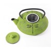 Japanese Antique 27 Fl Oz Green Dragonfly Cast Iron Teapot