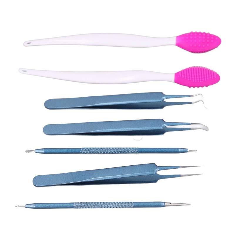 Blackhead Remover Tweezers Kit with Hot Compress Towel Clean Brush