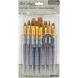 Royal Brush RCC602 Brown Taklon Brush Value Set, 15 per Pack