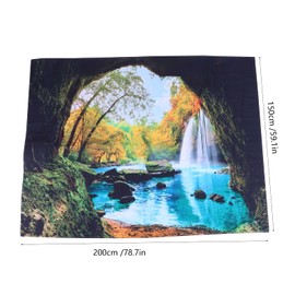Tapestry Cave River Landscape Pattern Tapestry Wall Hanging Ceiling Background Wall Decoration Tapestry for Living Room Bedroom Art Decoration (230 x 180 cm)