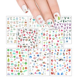 Winstonia 450+ Pcs Christmas Stickers for Nail Art, Christmas Village Winter Holiday Self Adhesive Decals Bundle