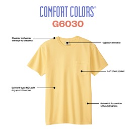 Comfort Colors Adult Short Sleeve Pocket Tee, Style G6030, Crimson, Small