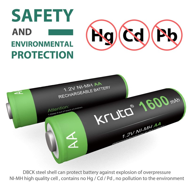 Solar Lights Batteries AA 1600mah High Capacity 1.2V Ni-MH Rechargeable