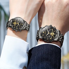 OLEVS Watches for Couple Couple Matching His and Her Set Valentines Watches Men and Women Couple Wrist Watch Lovers Wedding Romantic Gifts Set of 2