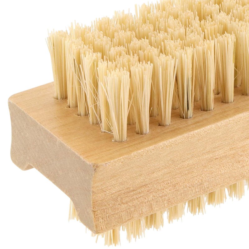 HEIHAK Nail Brush Wooden Double Sided Stiff Fingernail Brush with