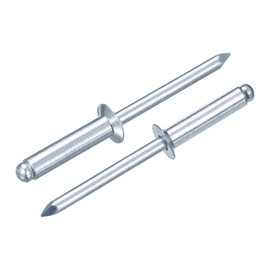 sourcing map 100Pcs 3/16"x3/4" Countersunk Head Blind Rivets, Zinc-Plated Carbon Steel Grip and Mandrel Cap Blind Rivets, Silver