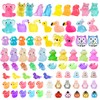 80 Pieces Mini Resin Animal Figures Set, Luminous Resin Animals,