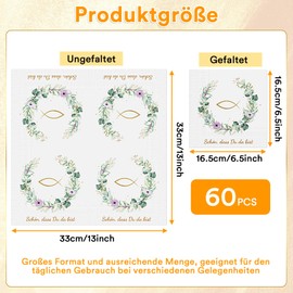 Napkins "Schön, dass du da bist!", Fish Table Decoration for Christening, Communion, Confirmation or Other Festive Occasions, 33 x 33 cm, Pack of 60