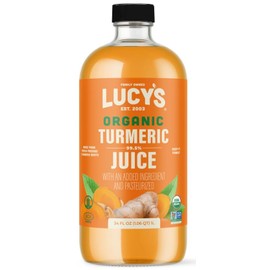 Lucy’s Family Owned - FIJI TURMERIC Organic NonGMO 99% Pure Turmeric Juice, 34 oz. Glass Bottle (Made From Fresh Pressed)
