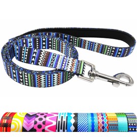 MayPaw 6FT Nylon Dog Leash Printing Floral Pattern Colorful Pet Leash for Puppy Small Medium Large Dogs