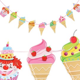 Summer Party Decoration Arrangement Ice Paper Garland Birthday Decoration Garland Shop Decoration