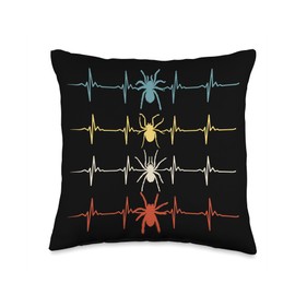 Arachnids - Spider Tarantula Owner Keeping Designs Tarantula Owner Spider Keeping Arachnids Heartbeat Throw Pillow, 16x16, Multicolor