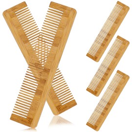 Beavorty 5Pcs Wooden Combs Bamboo Anti-Static Wood Hair Comb Natural Wooden Comb Mustache Styling Pocket Comb for Women Men Thick Wavy or Straight Hair