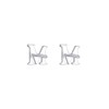 Elli Minimal 925 Silver Initial Stud Earrings Letter M