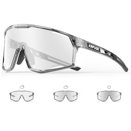 KAPVOE Photochromic Cycling Glasses Men Mountain Bike Sunglasses Women Clear MTB Sports Goggles Transition Bicycle Glasses Triathlon Running UV Protection Silver