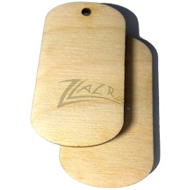 ZLazr.com 10 Wooden Dog Tags 1-Hole BLANKS Pendant Jewelry Dogtags Natural Birch Military