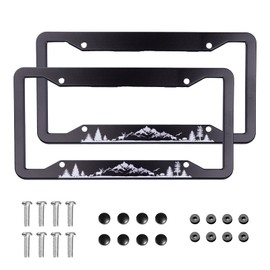 Mountains License Plate Frame 2 Pack Universal US Car Plate Holder Cover Accessories Decor with Screw for Women Man 12.3 x 6.3 Inch