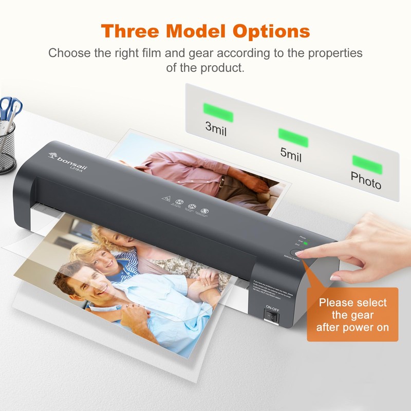 Bonsaii Laminator, 13 Inch 4-in-1 Thermal Laminator Machine with Never