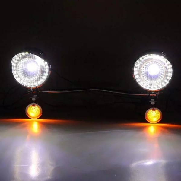 Unbranded Passing Fog Turn Light Bar Kit For Harley Touring