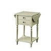 BOWERY HILL Transitional Wood Drop-Leaf Side Table in Antique White