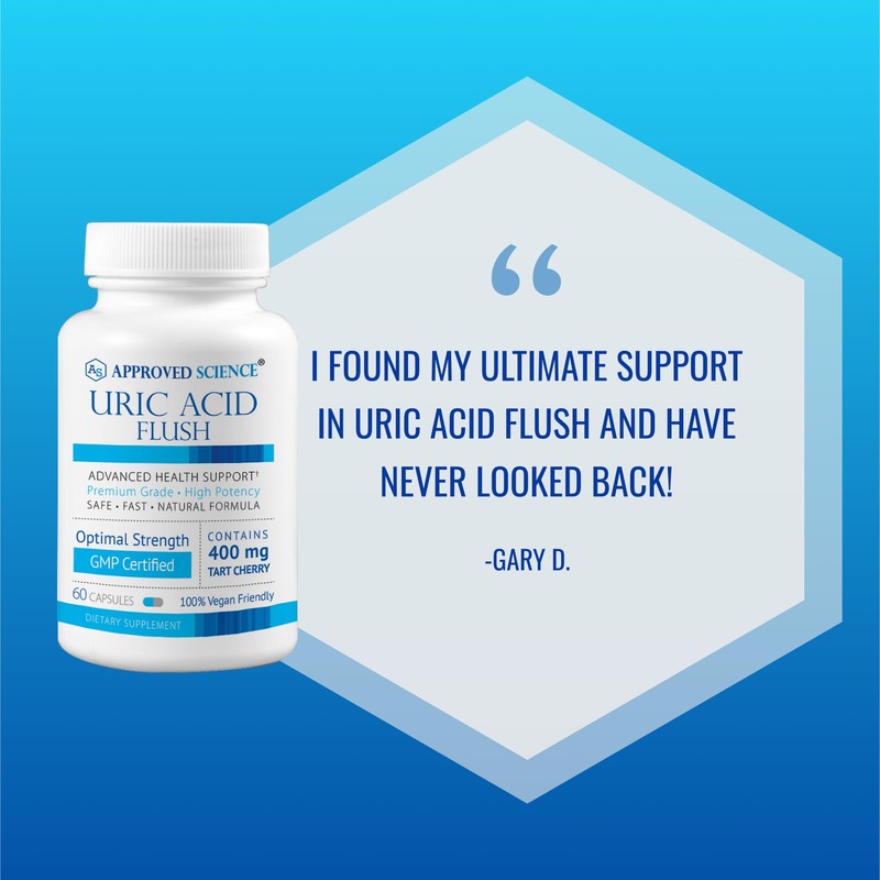 Approved Science Uric Acid Flush Supplement - Tart Cherry, Turmeric,