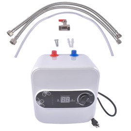 Electric Tank Water Heater 2.5 Gallons, 8L Small Water Heater 110V 1500W, Eliminate Time for Hot Water, Wall or Floor Mounted - Black