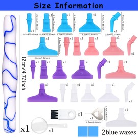 Praise V Do 5D Diamond Painting Art Drill Dot Bead Screw Pen Only Tool Accessory Kit, Rhinestone Gem Picker for Adults Diamond Painting Nail Art Decoration WhiteBlue