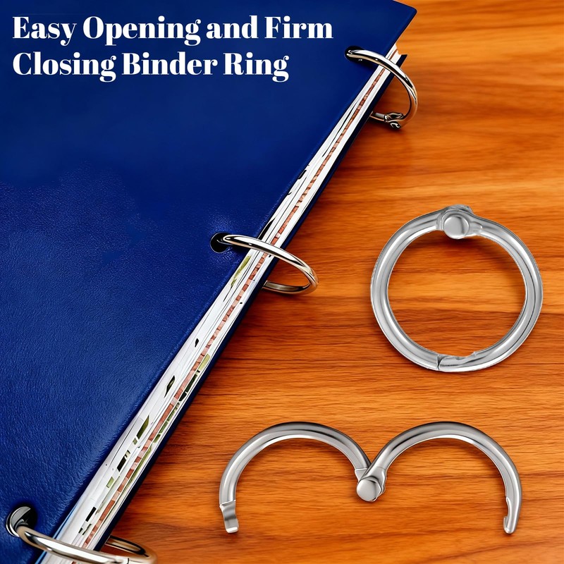 100PCS 1/2 Inch Binder Rings, Small Loose Leaf Book Rings,