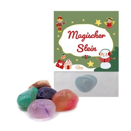 JEKA Pack of 8 Magic Stones Christmas, Gnome Stones, Lucky Charm Christmas, Little Santa Claus (Green)