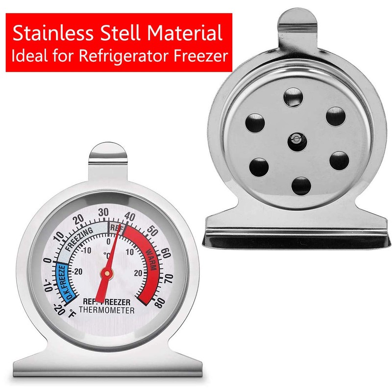 4-Pack Freezer Refrigerator Thermometer, Large Dial Fridge Thermometer Cooler Thermometer