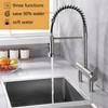FLWUEUE 8“ Center Bridge Faucet, Deck Mount Pre Rinse Faucet,