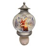 Gerson International Lighted Christmas Snow Globe Lantern Night Light, Santa