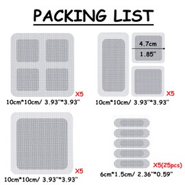 6.56ft + 20 pcs Windows Screen Repair Tape Patches, VEINARDYL Self-Adhesive Screen Door Stickers Replacement Repair Kit Mesh Repair for Repairing Holes Tears