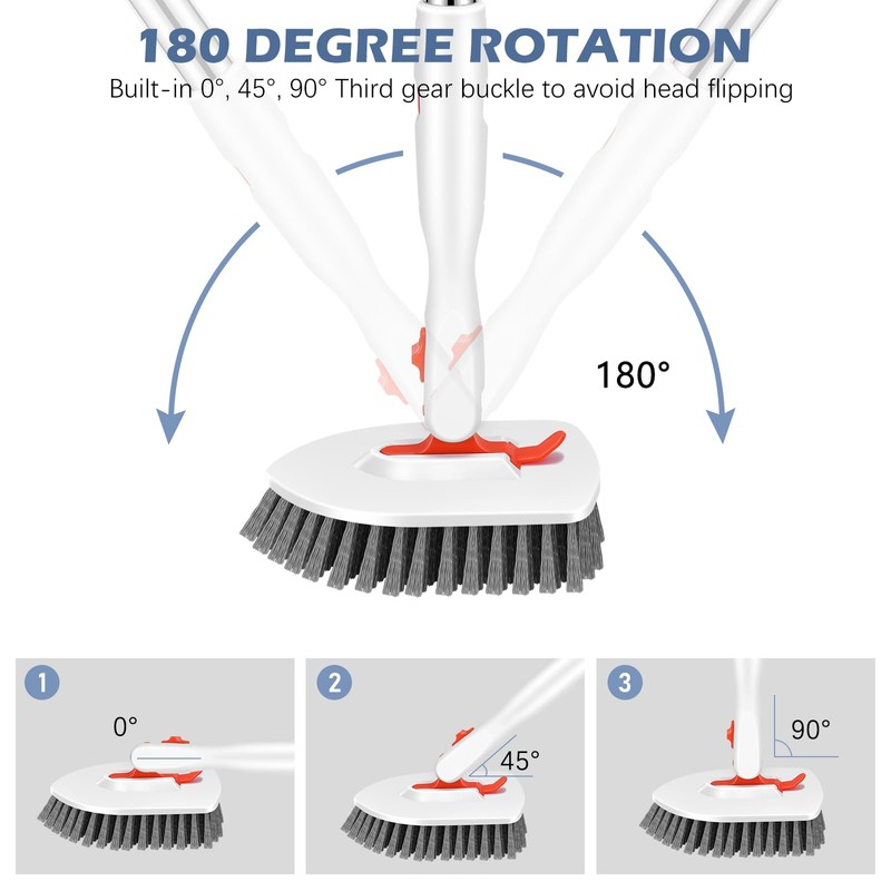 SetSail 4-in-1 Tile Tub Floor Scrubber with 52-inch Adjustable Long