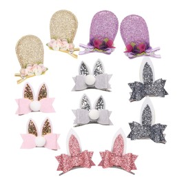 VICASKY 6 Pairs Rabbit Ear Sequin Hair Clips for Adorable Hair Accessories for Parties Weddings and Daily Wear to Brighten Up Your Look