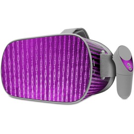 Decal Style Skin Wrap Compatible with Oculus Go Headset - Binary Rain Pink (Oculus NOT Included)