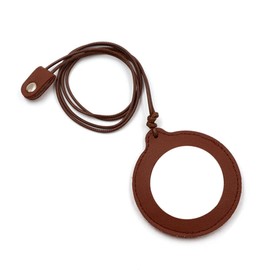 LEEQ 10 x Monocle Magnifying Glass with Leather Necklace Pendant Chain - Pocket Magnifier for Books, Newspaper Reading, Maps, Coins, Crafts, Brown