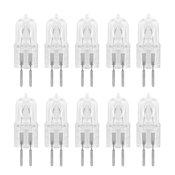 GY6.35 Light Bulb 10 Pack Halogen JCD 75W Replacement T4 Q75/GY6.35/CL/120V Clear Lens Wax Melter Plugin Warmer Counter Lighting Kitchen Bathroom Mirror Fixture Oven Aromatherapy Lamp Lighting 75 Watt