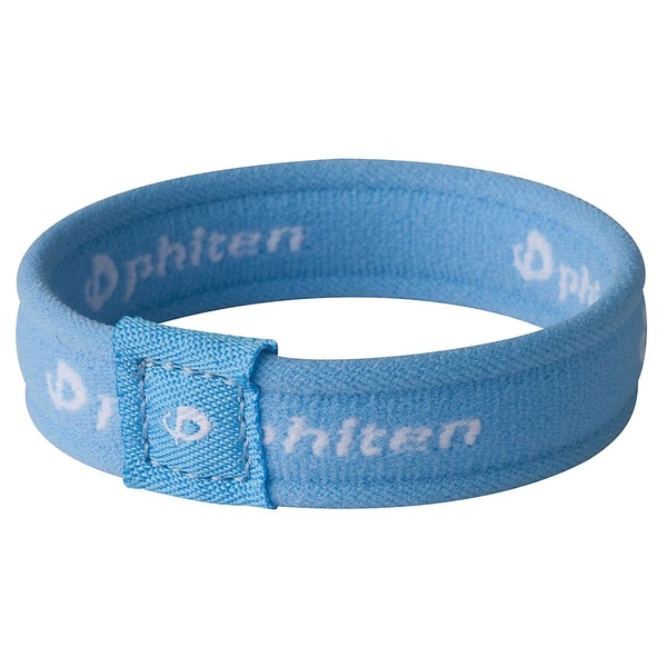 Phiten 2nd Gen Titanium Bracelet, Light Blue, 6-Inch