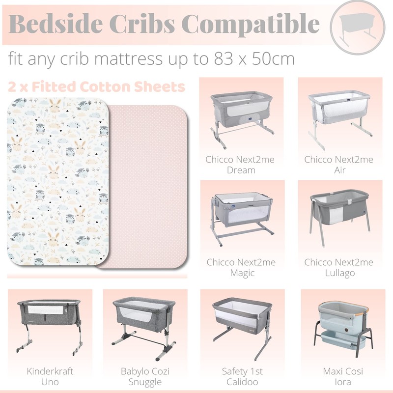 Selemavi Next to Me Crib Sheets - 2pcs Baby Crib
