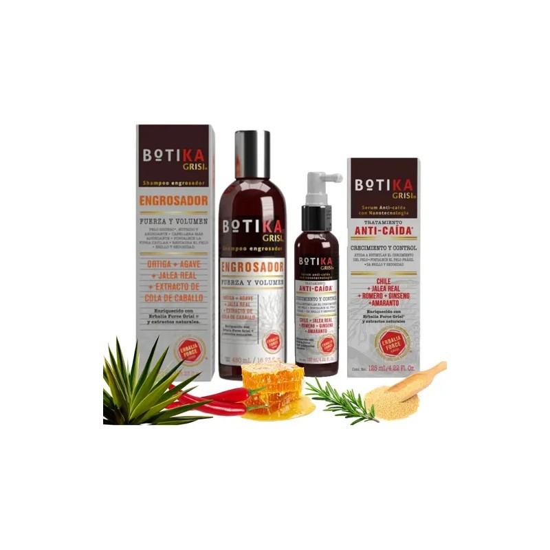 Shampoo Engrosador 480ml Sérum 125ml Kit Botika