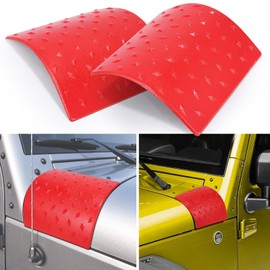 Cowl Body Armor Outer Cover, Compatible with 2007-2018 Jeep Wrangler JK, JKU Unlimited, Rubicon, Sahara X, and Off Road Sport Models (red)