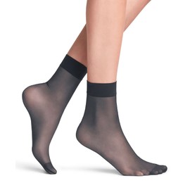 FALKE Women's Seidenglatt 15 DEN W SO Sheer Plain 1 Pair Socks, Grey (Graphite 3146), 2.5-5
