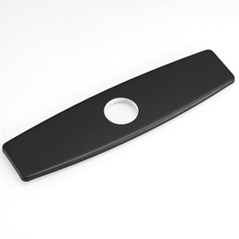 BWE Sink Hole Cover 10 Inch Deck Plate for Black Bathroom or Kitchen Sink Faucet 1 or 3 Hole Escutcheons Stainless Steel Vessel Vanity Sink Matte Black Faucet Cover