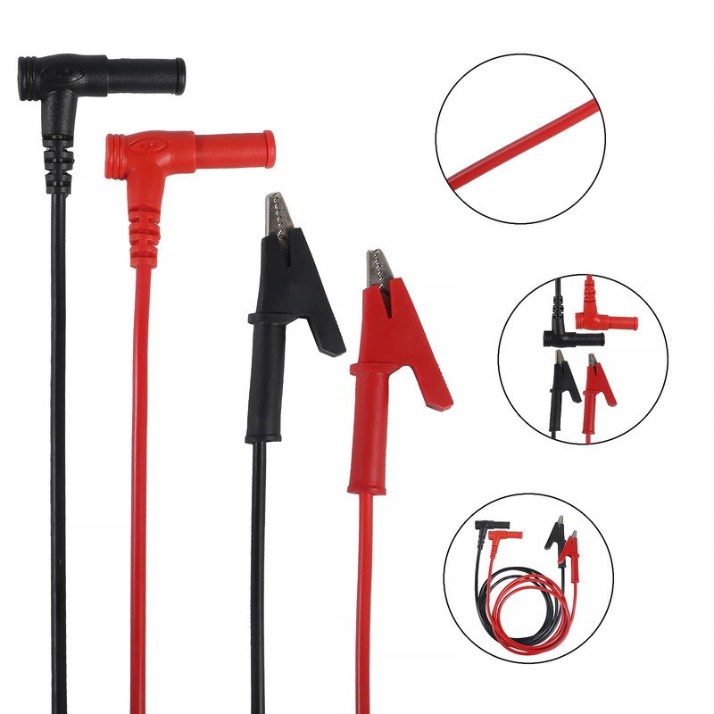 DIANN 4pcs Multimeter Test Leads Banana Plug Right Angle to