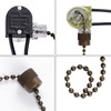 Topbuti 3 Pack Ceiling Fan Pull Chain Switch Zing Ear