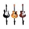 Laroal 3pcs Retro Guitar Shaped Decorative Hooks Wall Mounted Heavy